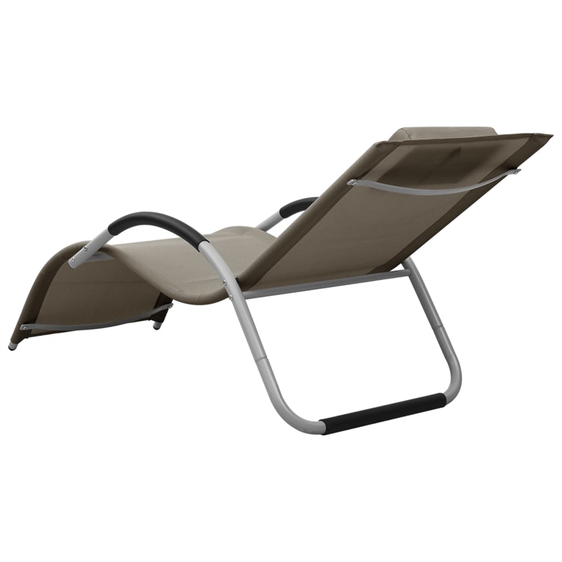 vidaXL Aluminum Sun Lounger in Gray/Taupe