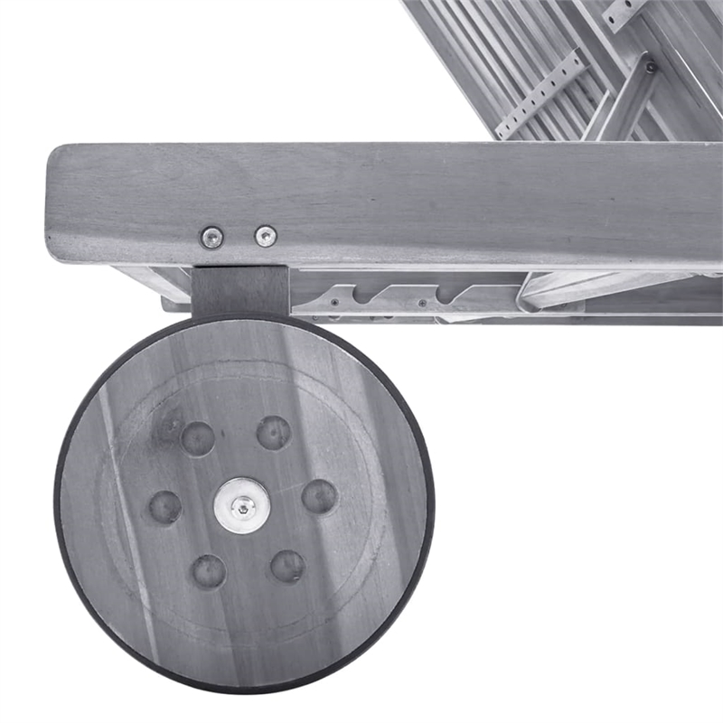 vidaXL Solid Acacia Wood Sun Lounger in Gray