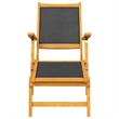 vidaXL Solid Acacia Wood Foldable Deck Chair in Black