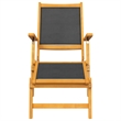 vidaXL Solid Acacia Wood Deck Chair in Black/Brown