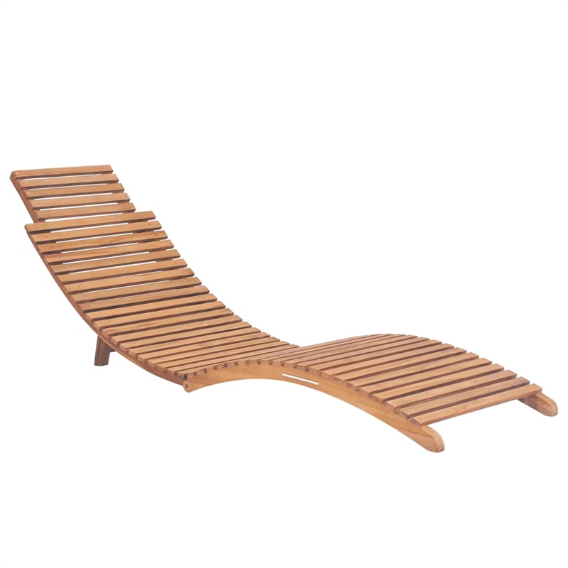 vidaXL Teak Wood Sun Lounger in Dark Gray (Set of 2)