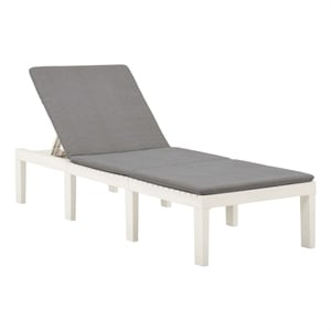 vidaXL Sun Lounger w/ Cushion in White