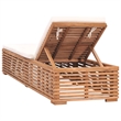 vidaXL Teak Wood Sun Lounger in Cream