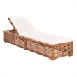 vidaXL Teak Wood Sun Lounger in Cream