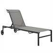 vidaXL Steel Sun Lounger w/ Adjustable Armrests in Gray