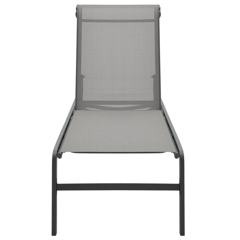 vidaXL Steel Sun Lounger w/ Adjustable Armrests in Gray