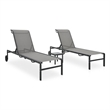 vidaXL Steel Sun Lounger w/ Adjustable Armrests in Gray