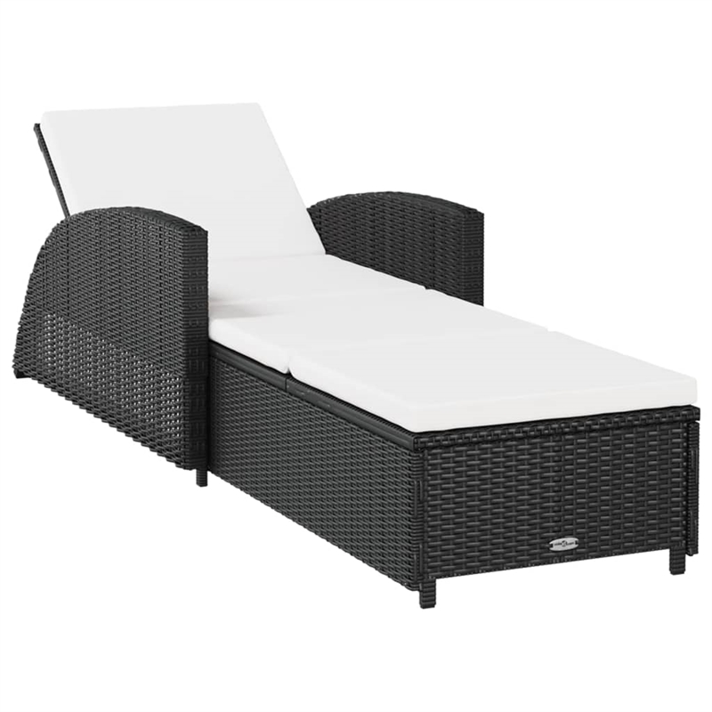 vidaXL Sun Lounger in Black/Cream/White