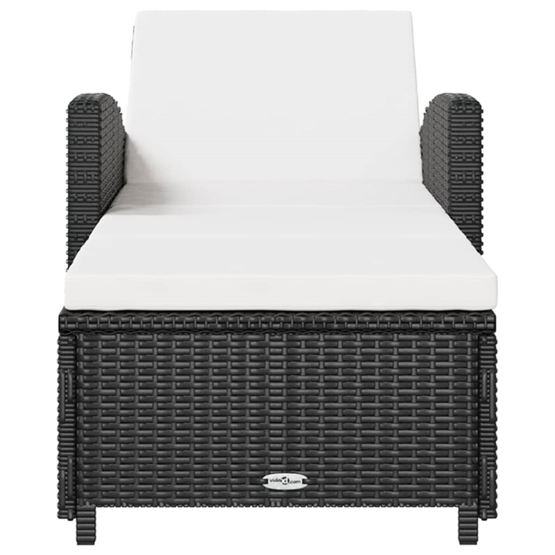 vidaXL Sun Lounger in Black/Cream/White