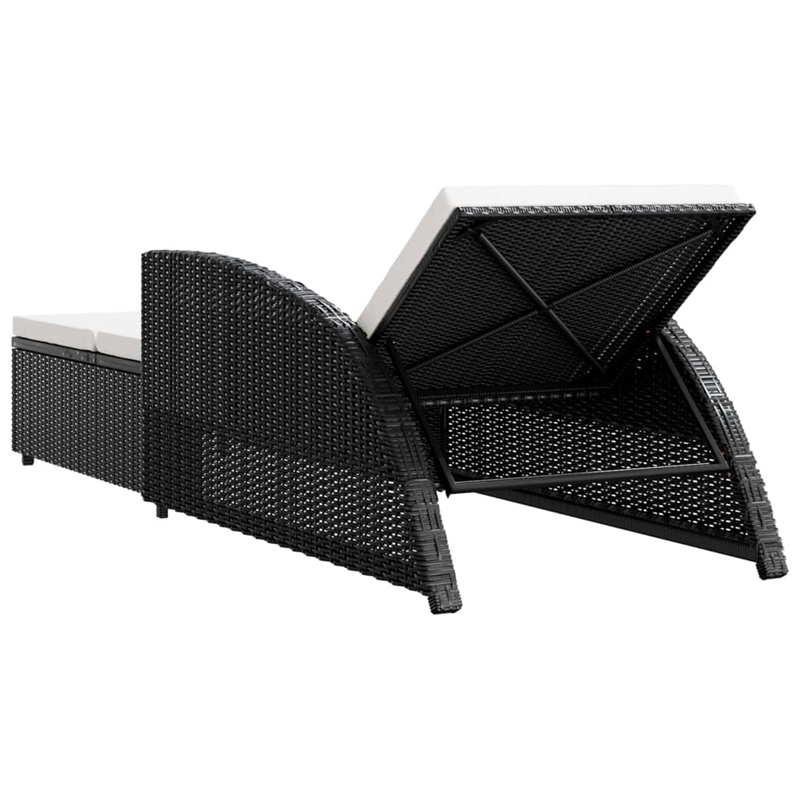 vidaXL Sun Lounger in Black/Cream/White