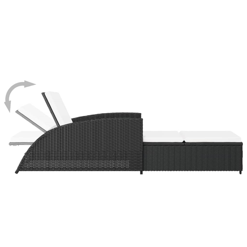 vidaXL Sun Lounger in Black/Cream/White