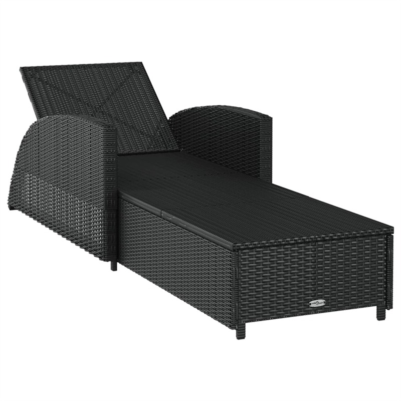 vidaXL Sun Lounger in Black/Cream/White