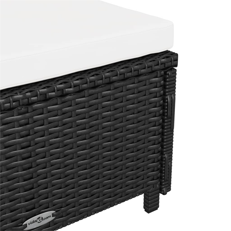 vidaXL Sun Lounger in Black/Cream/White
