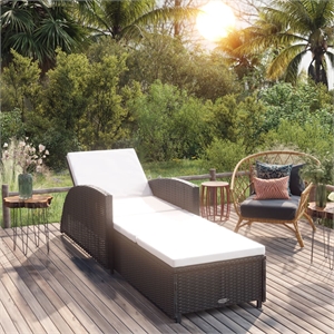 vidaXL Sun Lounger in Black/Cream/White