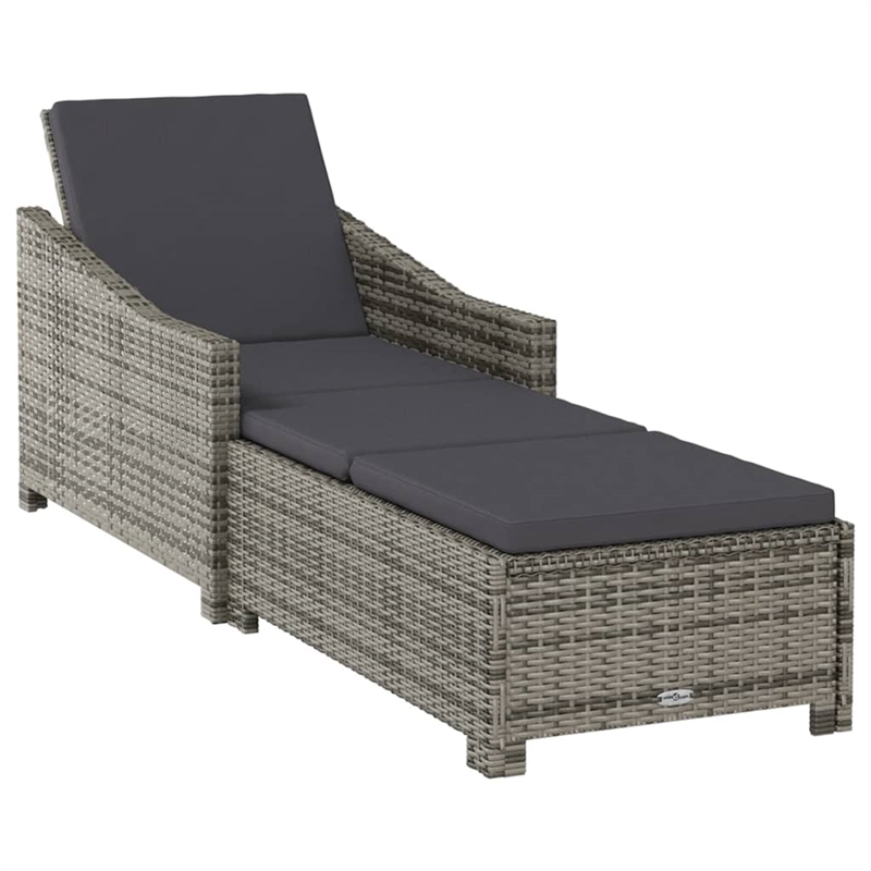 vidaXL Sun Lounger in Dark Gray/Gray