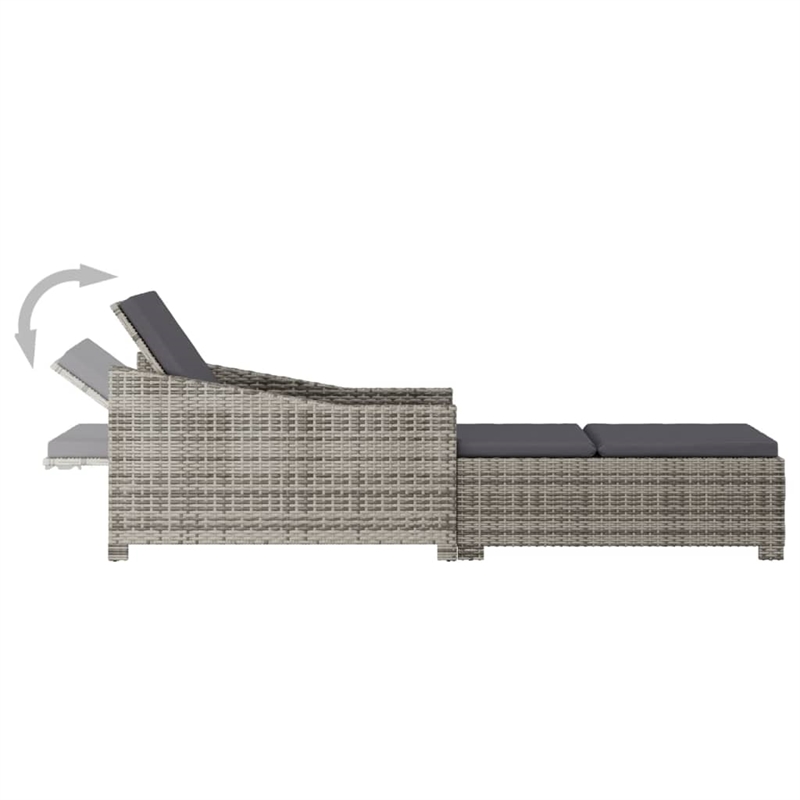 vidaXL Sun Lounger in Dark Gray/Gray