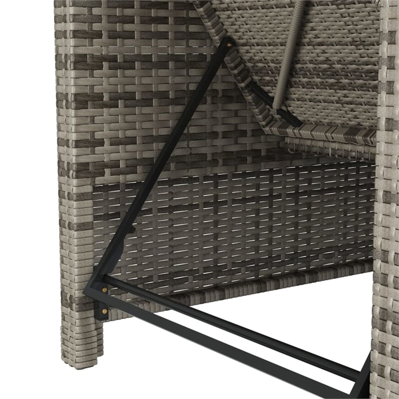 vidaXL Sun Lounger in Dark Gray/Gray