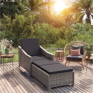 vidaXL Sun Lounger in Dark Gray/Gray