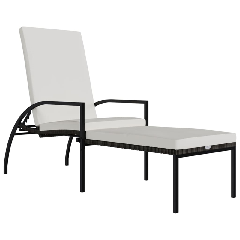 vidaXL PE Rattan Sun Lounger in Brown