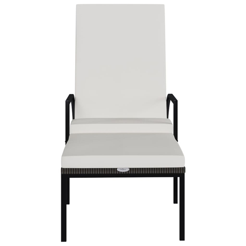 vidaXL PE Rattan Sun Lounger in Brown