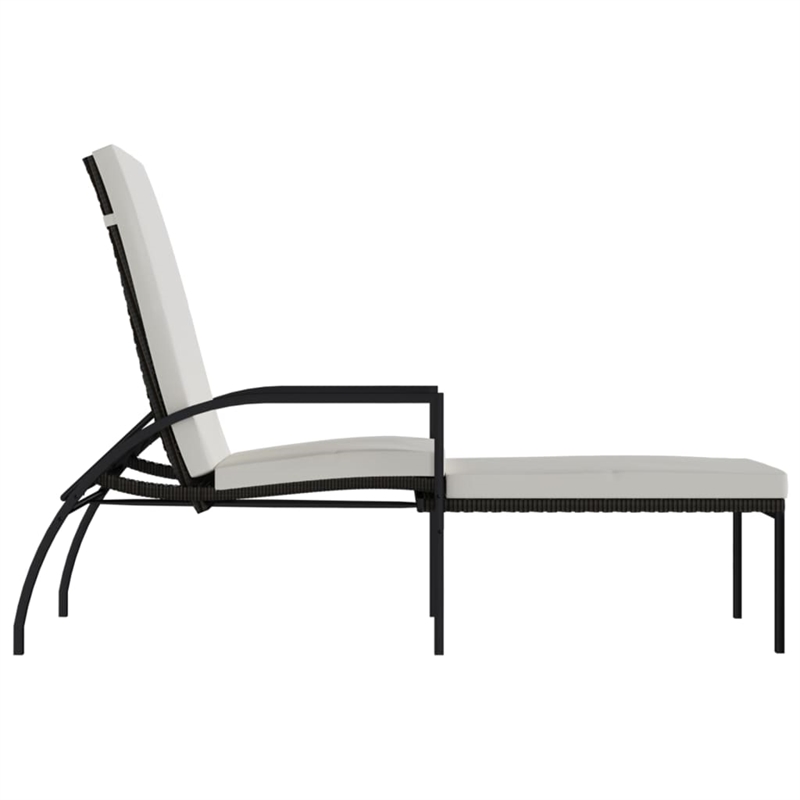 vidaXL PE Rattan Sun Lounger in Brown