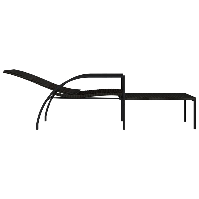 vidaXL PE Rattan Sun Lounger in Brown