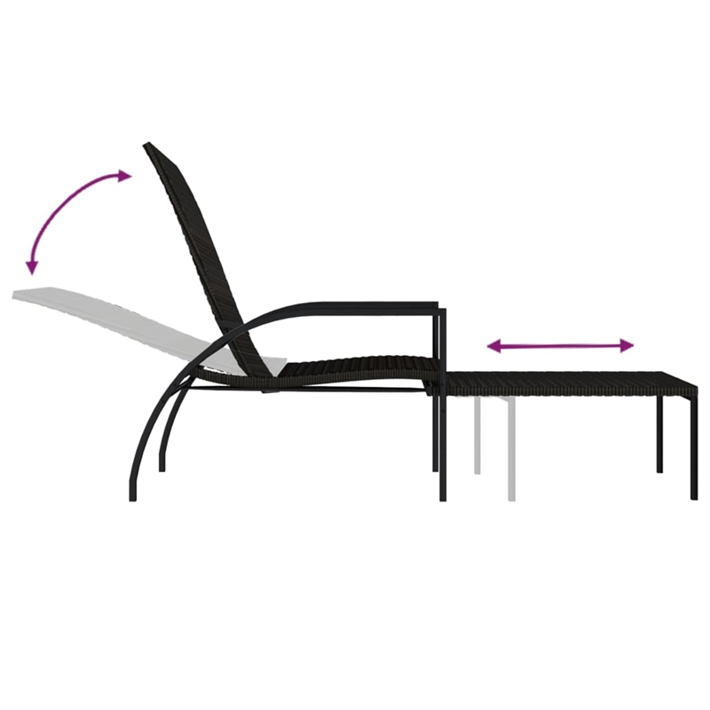vidaXL PE Rattan Sun Lounger in Brown