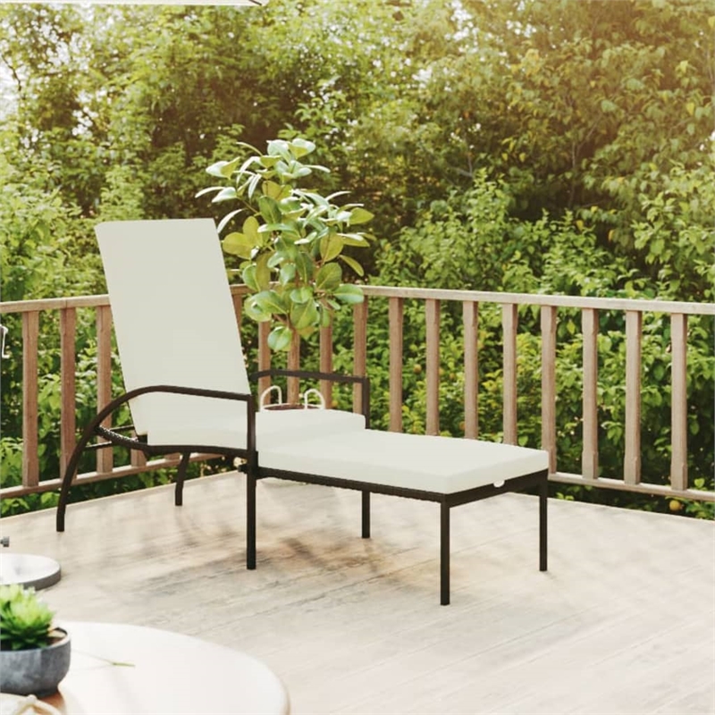 vidaXL PE Rattan Sun Lounger in Brown