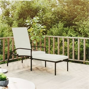 vidaXL PE Rattan Sun Lounger in Brown
