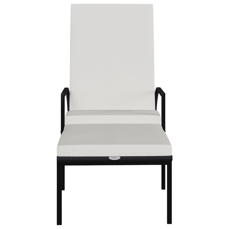 vidaXL PE Rattan Sun Lounger in Black
