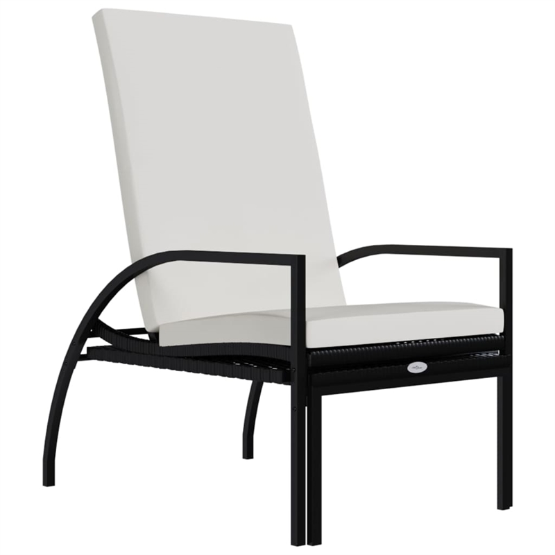 vidaXL PE Rattan Sun Lounger in Black