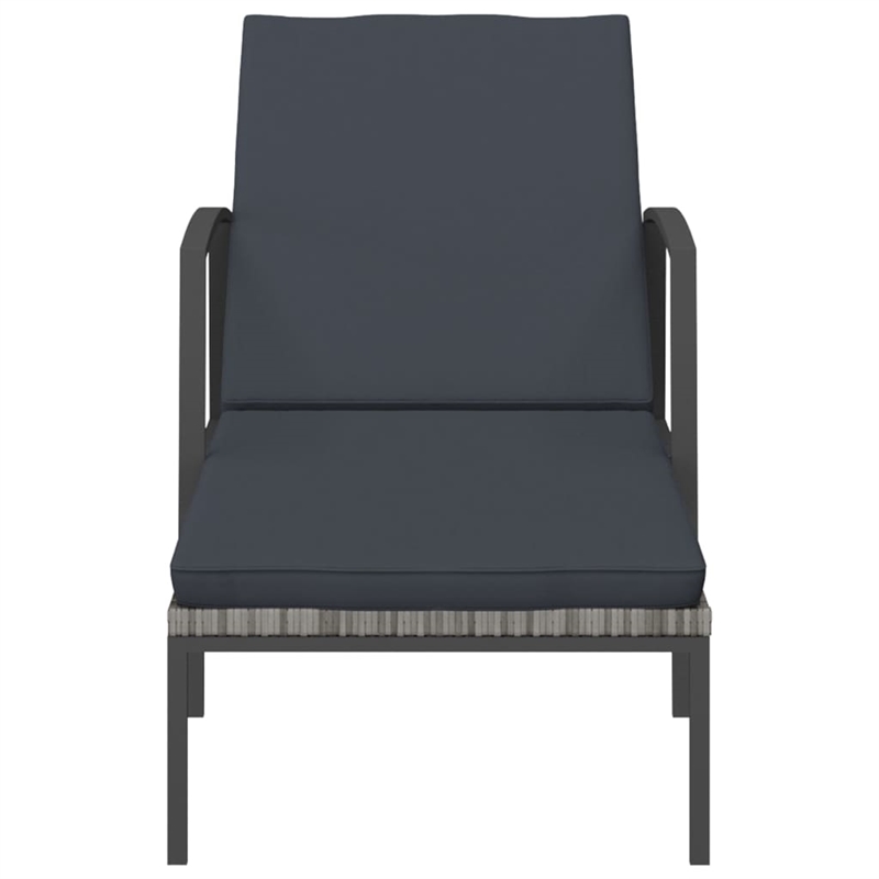 vidaXL PE Rattan Sun Lounger in Gray