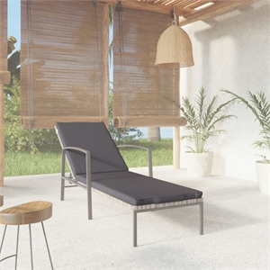 vidaXL PE Rattan Sun Lounger in Gray