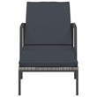 vidaXL Sun Lounger and Table in Gray (Set of 3)