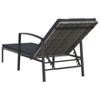 vidaXL Sun Lounger and Table in Gray (Set of 3)