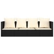 vidaXL PE Rattan Outdoor Lounge Bed in Black