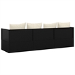 vidaXL PE Rattan Outdoor Lounge Bed in Black