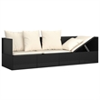 vidaXL PE Rattan Outdoor Lounge Bed in Black