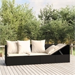 vidaXL PE Rattan Outdoor Lounge Bed in Black