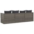 vidaXL PE Rattan Outdoor Lounge Bed in Gray