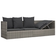 vidaXL PE Rattan Outdoor Lounge Bed in Gray