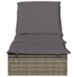 vidaXL PE Rattan Sunbed w/ Adjustable Armrests in Gray