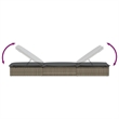 vidaXL PE Rattan Sunbed w/ Adjustable Armrests in Gray