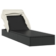 vidaXL PE Rattan Sunbed in Black