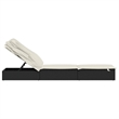 vidaXL PE Rattan Sunbed in Black