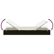 vidaXL PE Rattan Double Sunbed w/ Adjustable Armrests in Black