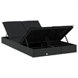 vidaXL PE Rattan Double Sunbed w/ Adjustable Armrests in Black