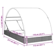vidaXL PE Rattan 2 Person Size Adjustable Armrests Sun Lounger in Gray