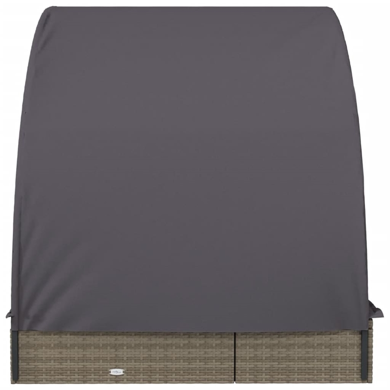 vidaXL PE Rattan 2 Person Size Adjustable Armrests Sun Lounger in Gray