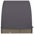 vidaXL PE Rattan 2 Person Size Adjustable Armrests Sun Lounger in Gray